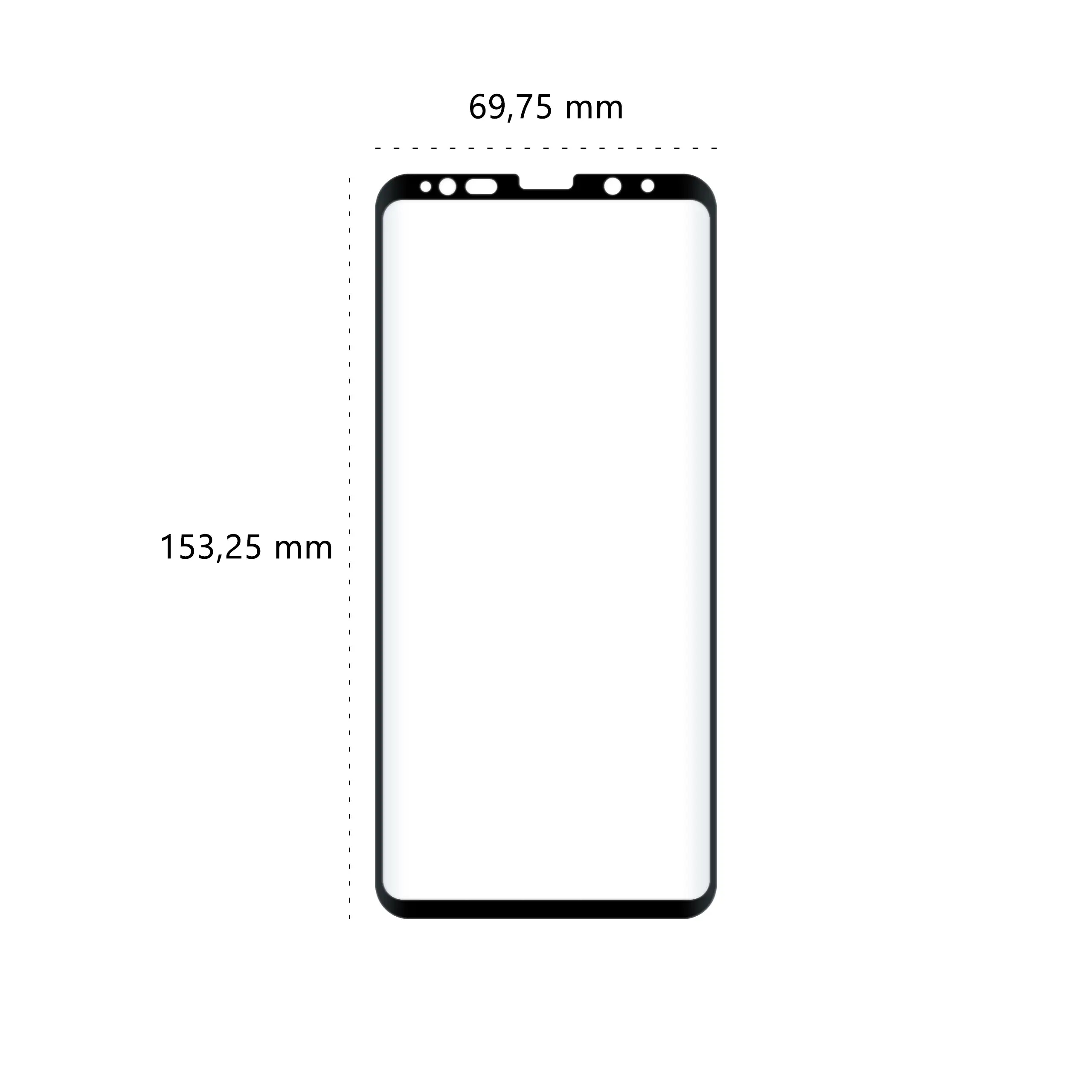 Wymiary szkła hartowanego 3D Polski Banan BananGuard w kolorze czarnym do telefonu Samsung Galaxy S9 Plus